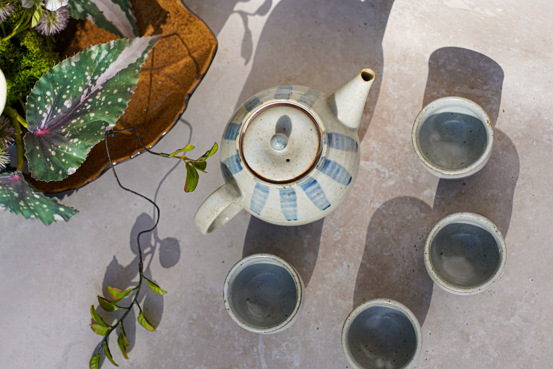 Blue Ink Letter Tea Set