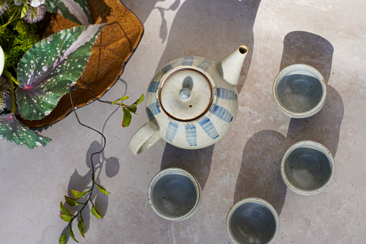 Blue Ink Letter Tea Set